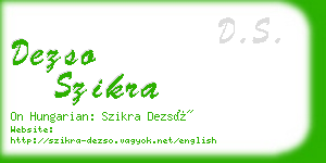 dezso szikra business card